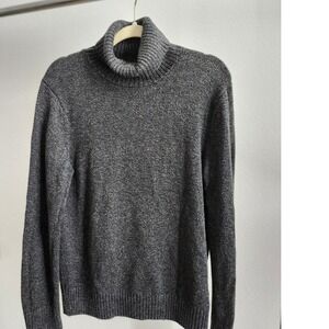 Banana Republic Women's Charcoal Grey Speckled Turtleneck Sweater Size Medium